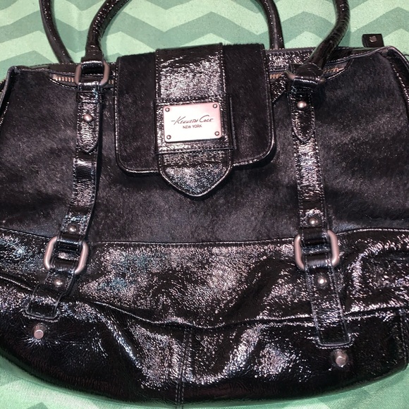 Kenneth Cole Black Calf Hair Leather Tote - Picture 11 of 16